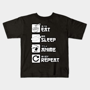 Eat Sleep Anime Repeat Kids T-Shirt